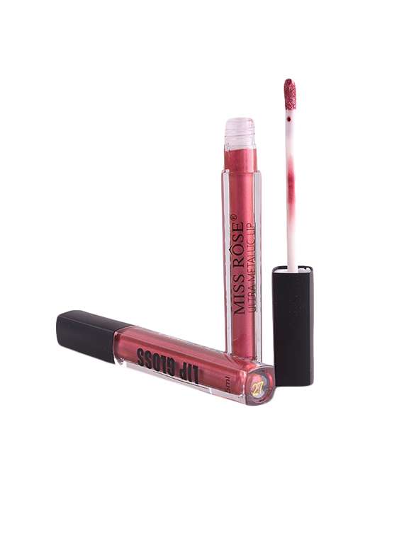 miss rose professional makeup ultra metallic lip gloss shade#27