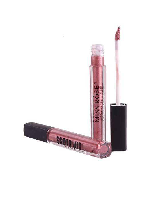 miss rose professional makeup ultra metallic lip gloss shade#28