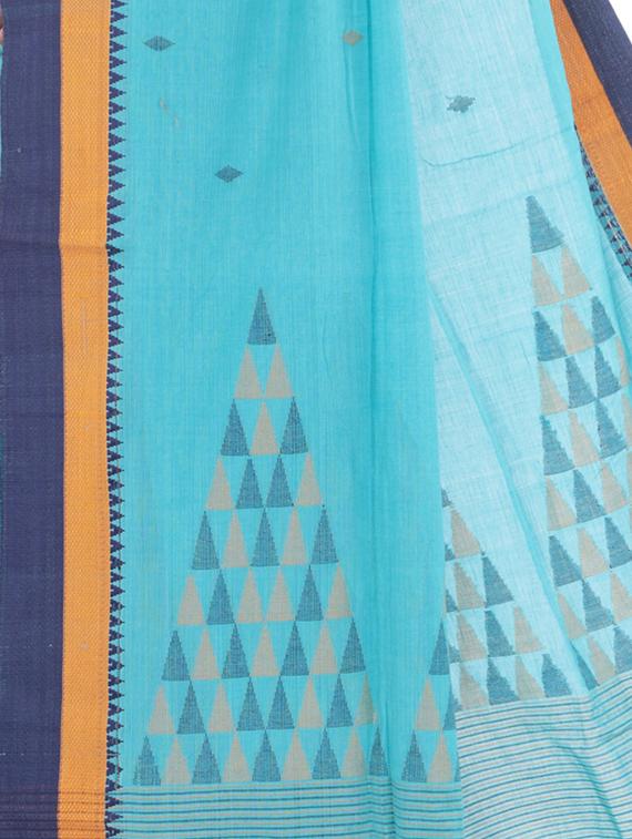geometric handloom saree with blouse - 17189019 - Standard Image - 2