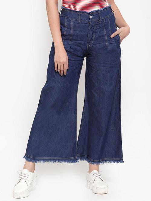 women's plain wide leg jeans - 17191502 -  Standard Image - 0