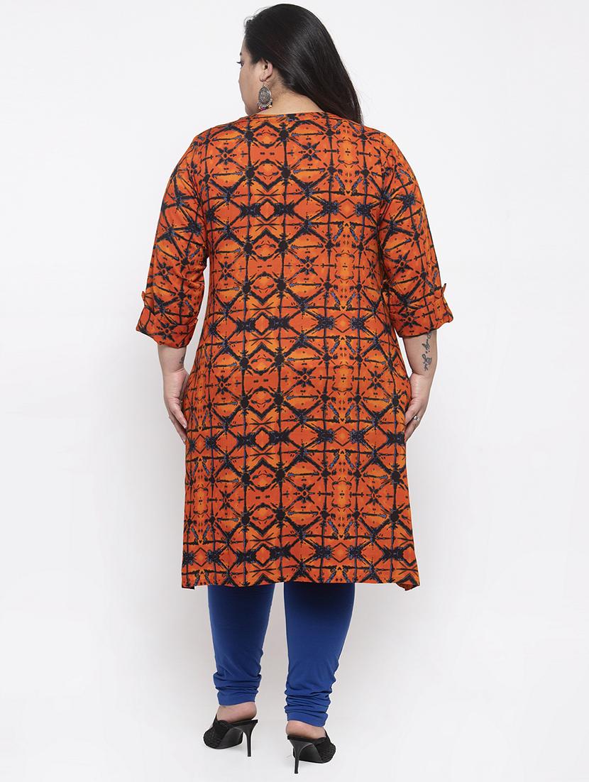 printed straight kurta - 17193373 - Standard Image - 2