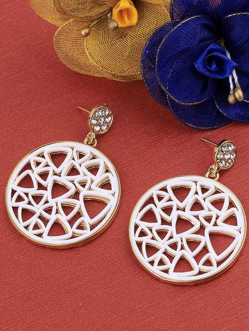 white metal drop earring - 17194380 - Standard Image - 0