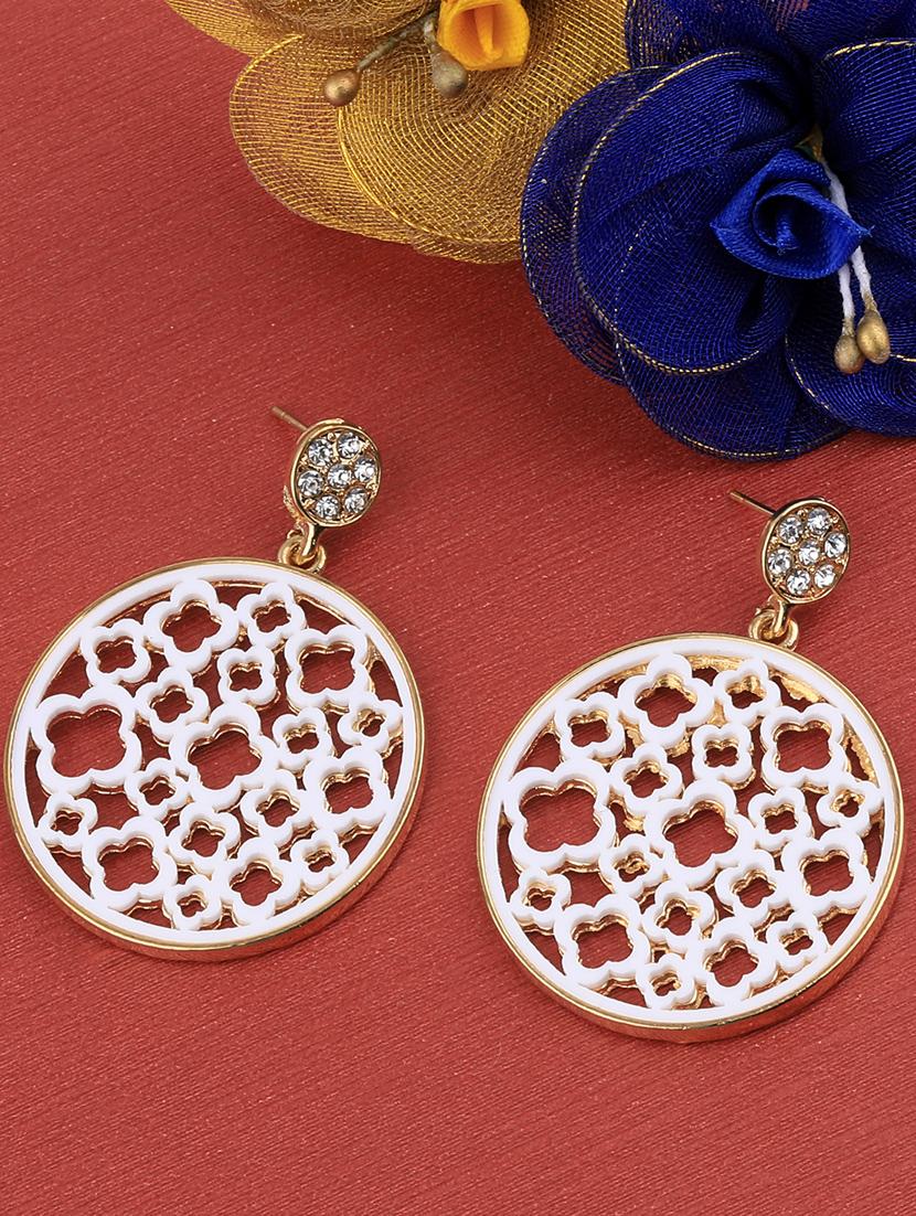 white metal drop earring - 17194383 - Zoom Image - 0