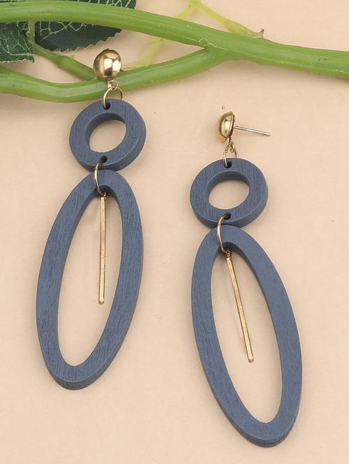 grey metal drop earring - 17194408 - Standard Image - 0