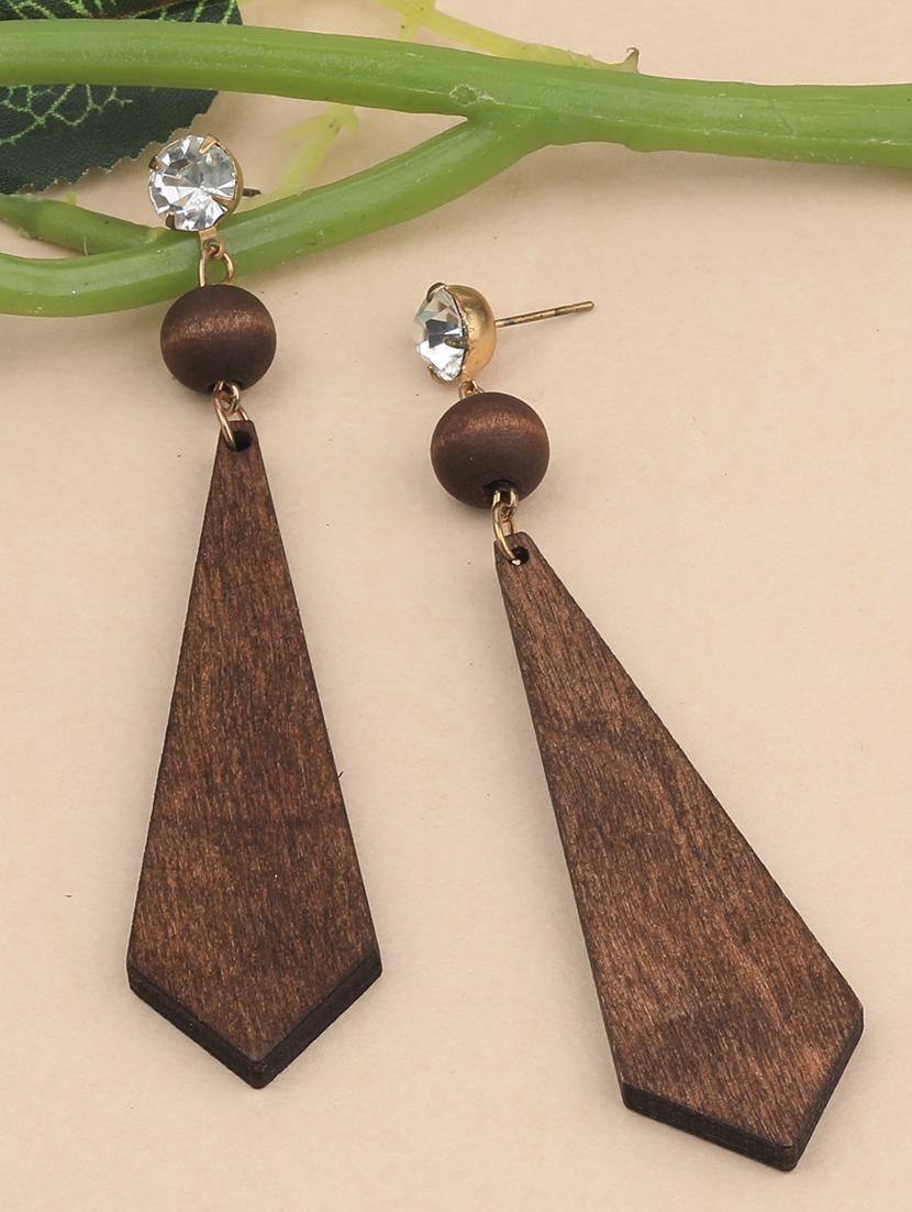 brown metal drop earring