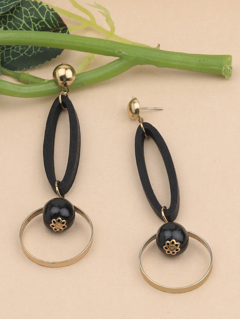 black metal drop earring - 17194420 -  Zoom Image - 0