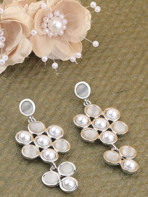 silver metal drop earring - 17194442 -  Standard Image - 0