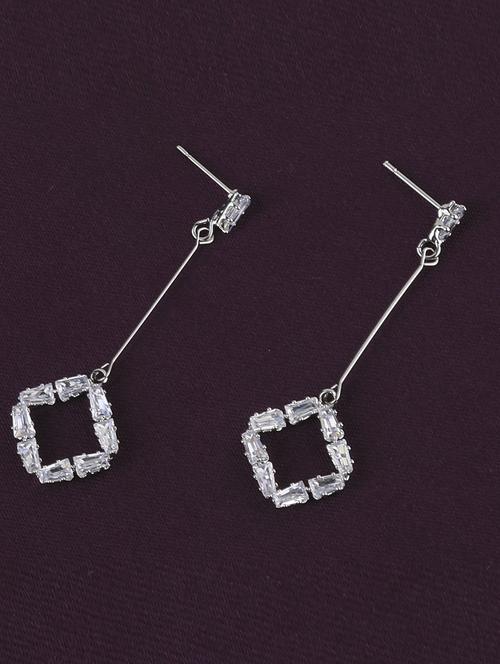 silver metal drop earring - 17194448 -  Standard Image - 0