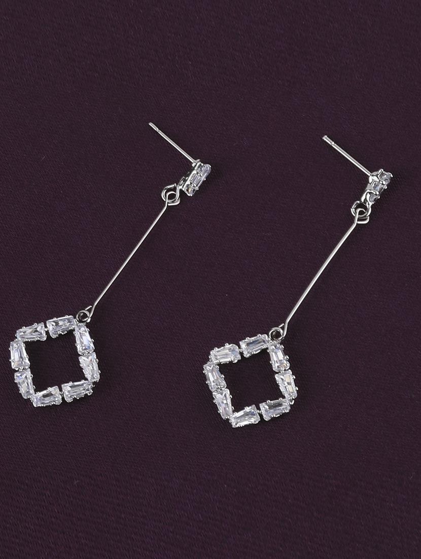 silver metal drop earring - 17194448 -  Zoom Image - 0
