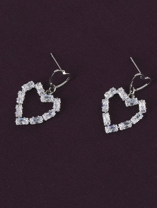 silver metal drop earring - 17194455 - Standard Image - 0