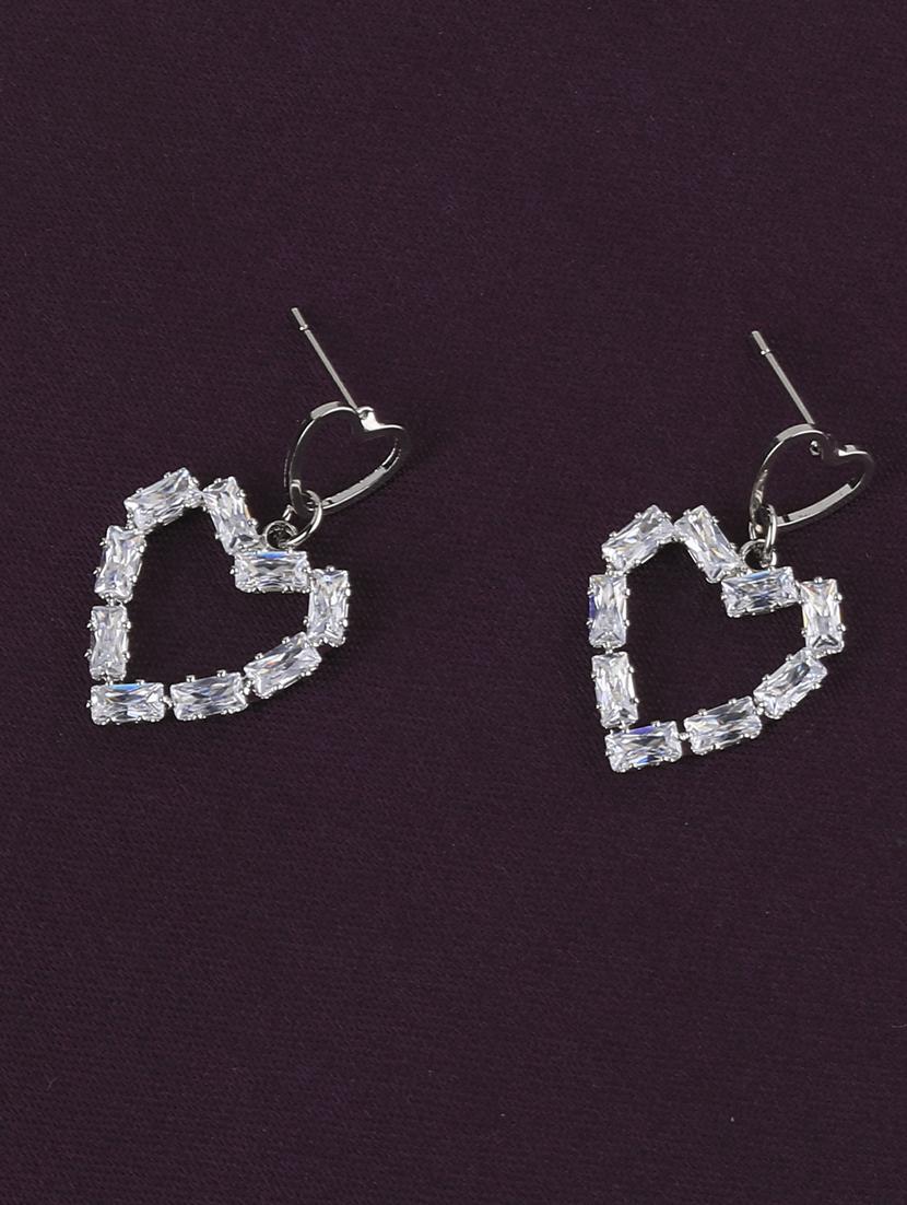 silver metal drop earring - 17194455 - Zoom Image - 0