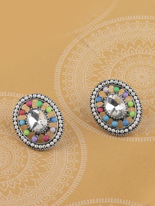 multi colored metal studs earring - 17194482 -  Standard Image - 0