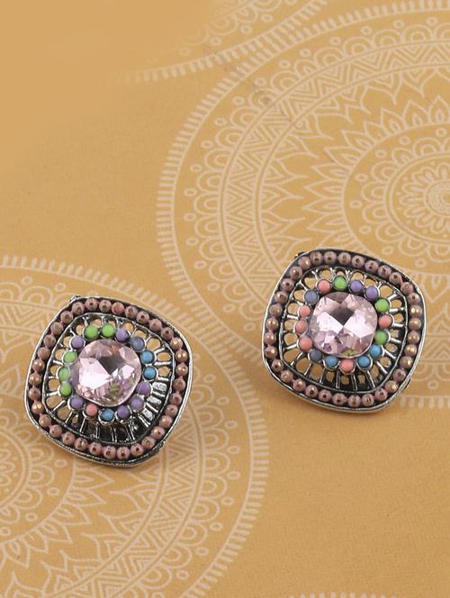 multi colored metal studs earring - 17194496 -  Standard Image - 0