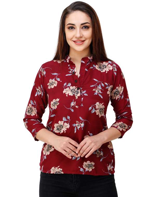mandarin neck floral top 