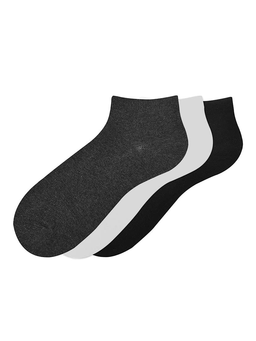men pack of 3 solid ankle length socks