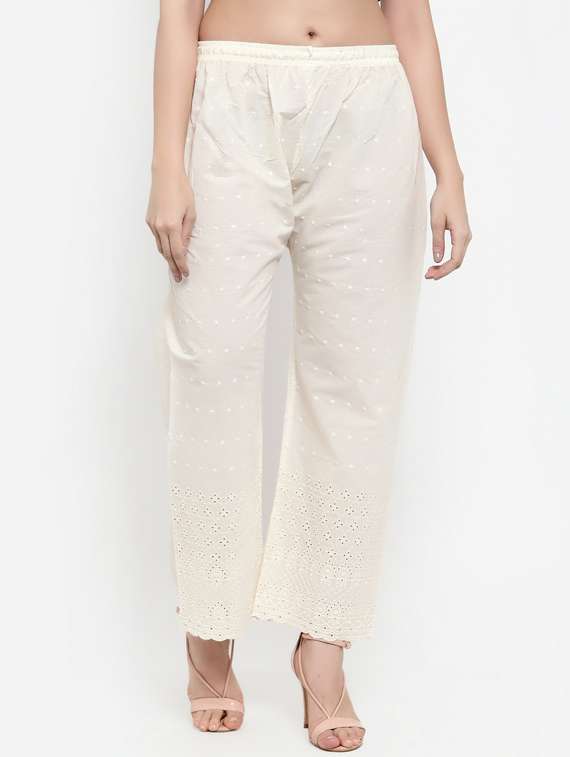 mid rise embroidered palazzo 