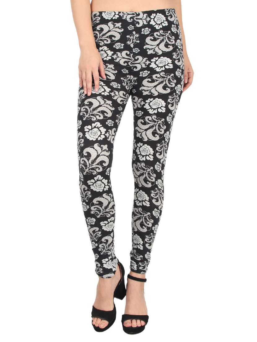 black cotton blend leggings