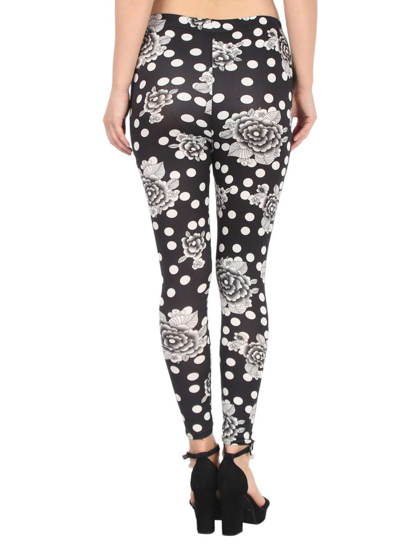black cotton blend leggings - 17196210 - Standard Image - 2