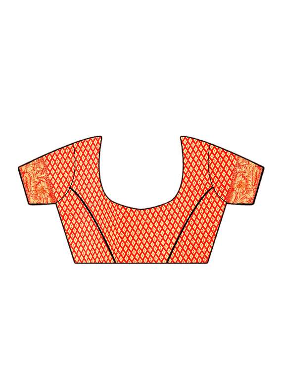 women's bordered red colored saree with blouse - 17196920 -  Standard Image - 2