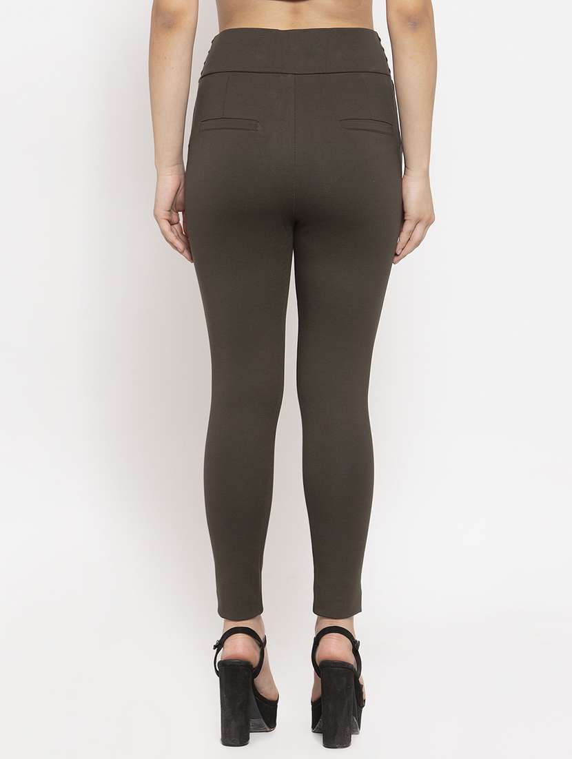 green poly spandex jeggings - 17197846 -  Standard Image - 2