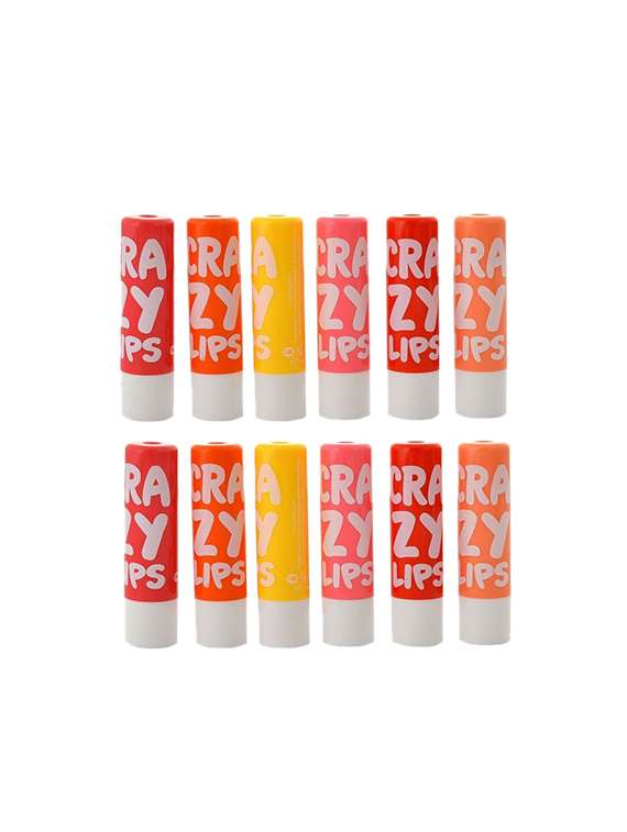 Favon Pack Of 12 Multi Flavor Crazy Lip Balm