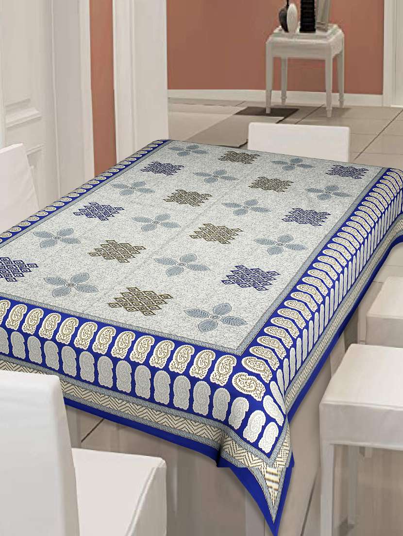  pure cotton jaipuri print 6 seater table cloth