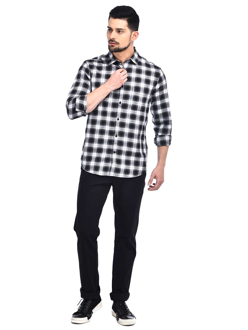 Black Checkered Casual Shirt
