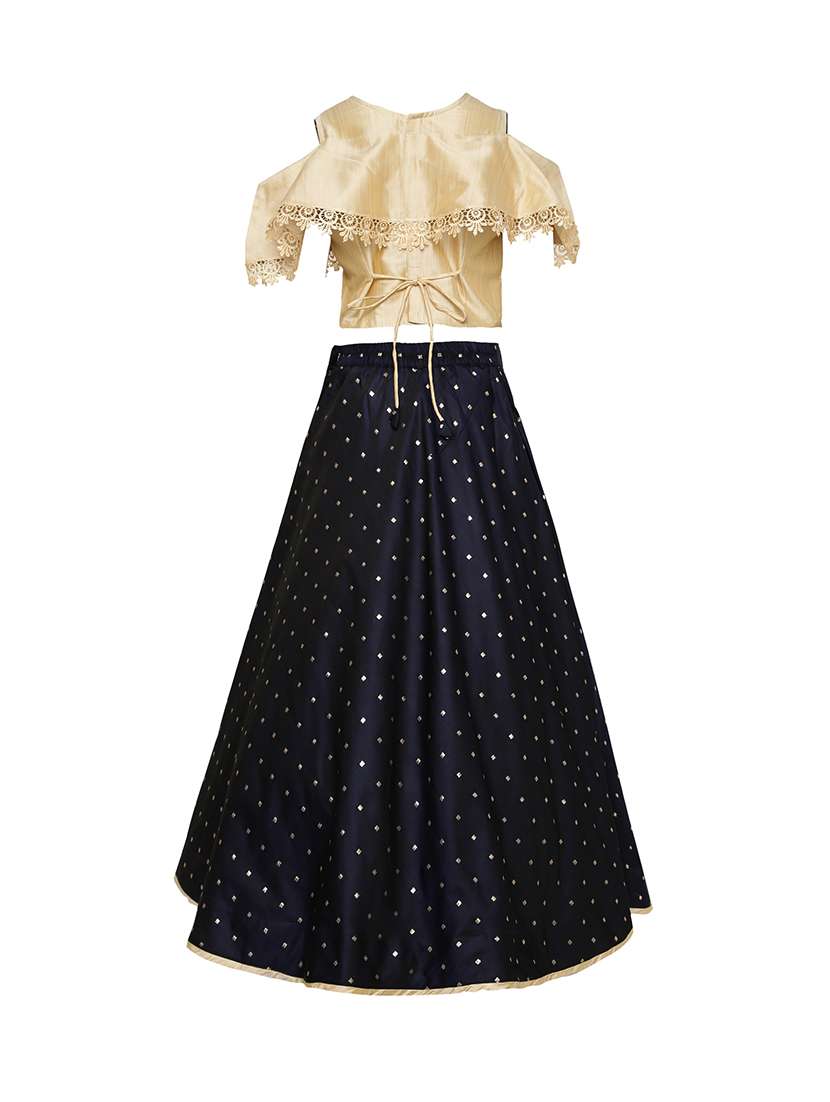 navy blue silk blend lehenga choli - 17202128 -  Standard Image - 2