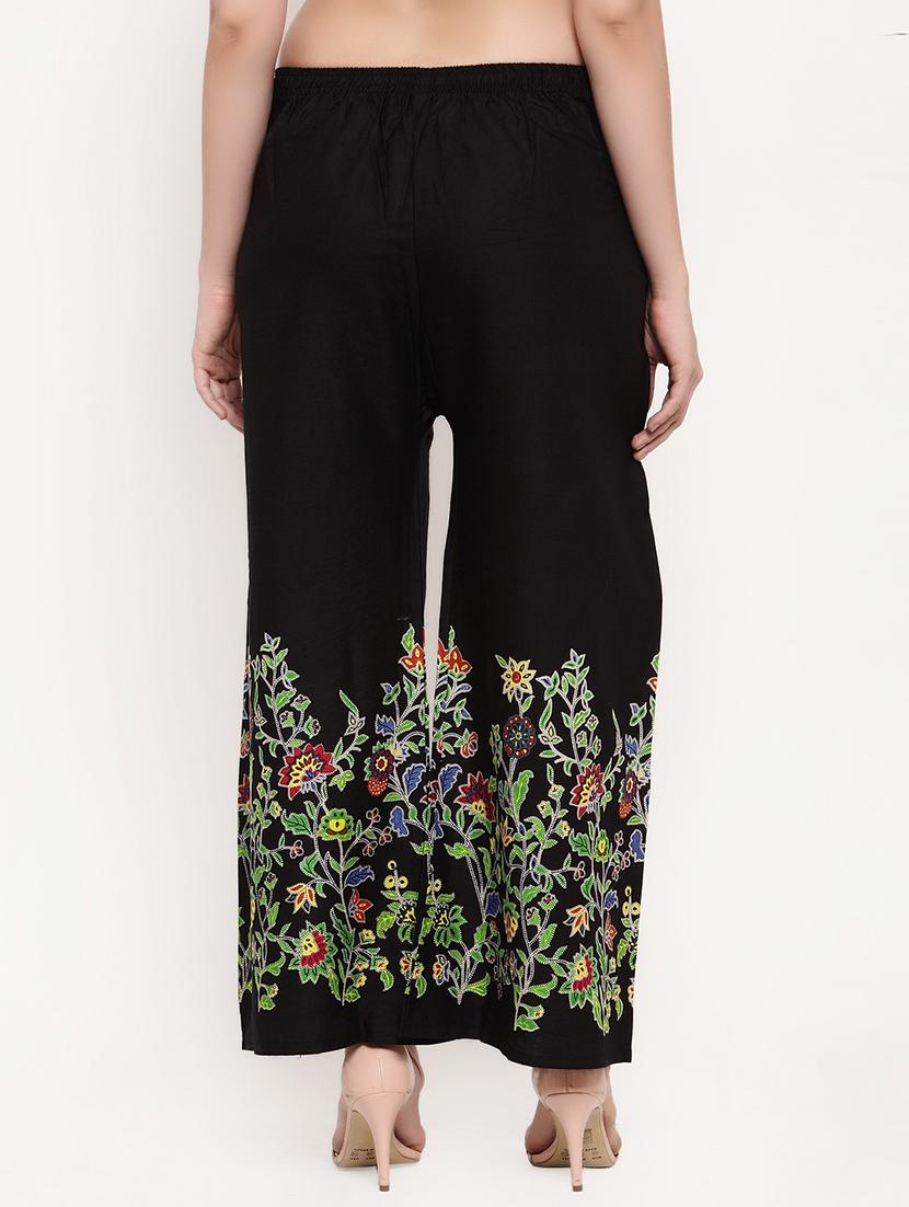 embroidered straight palazzo - 17203024 - Standard Image - 2
