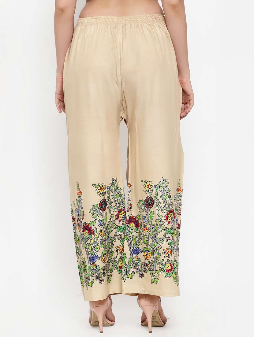 embroidered straight palazzo - 17203025 -  Standard Image - 2