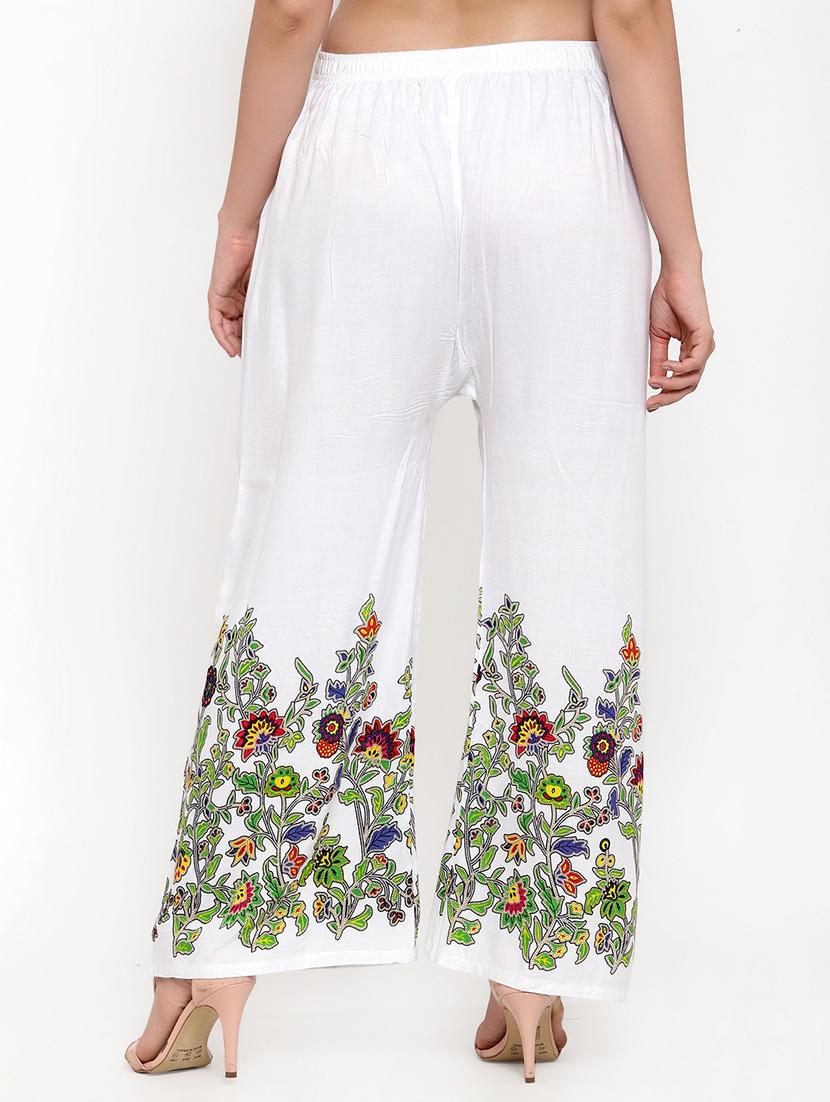 embroidered straight palazzo - 17203027 - Standard Image - 2