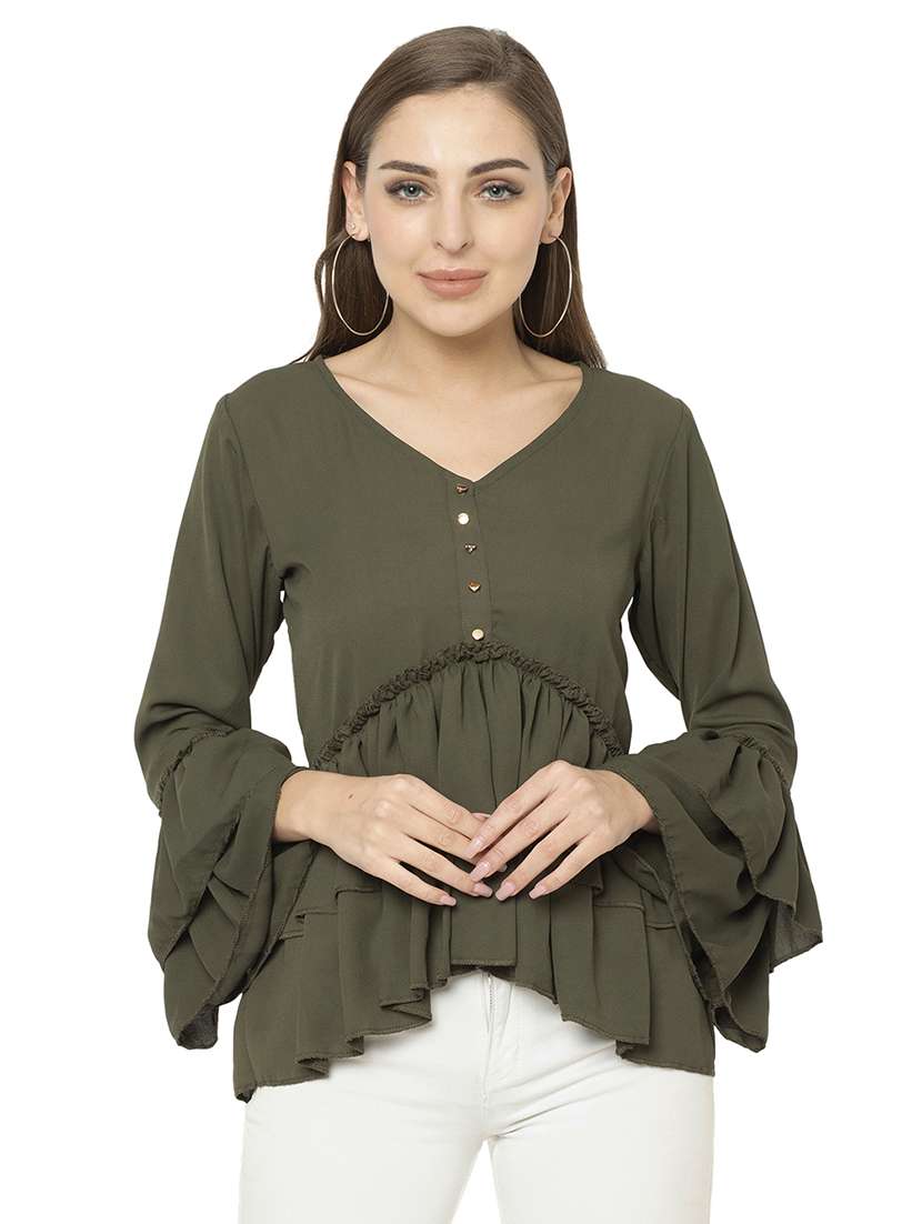 women's peplum v neck top