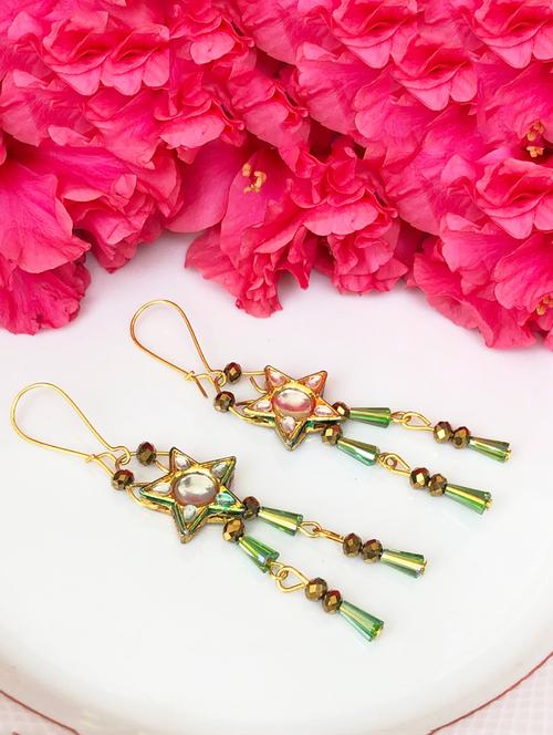 green metal drop earring - 17205592 -  Standard Image - 0