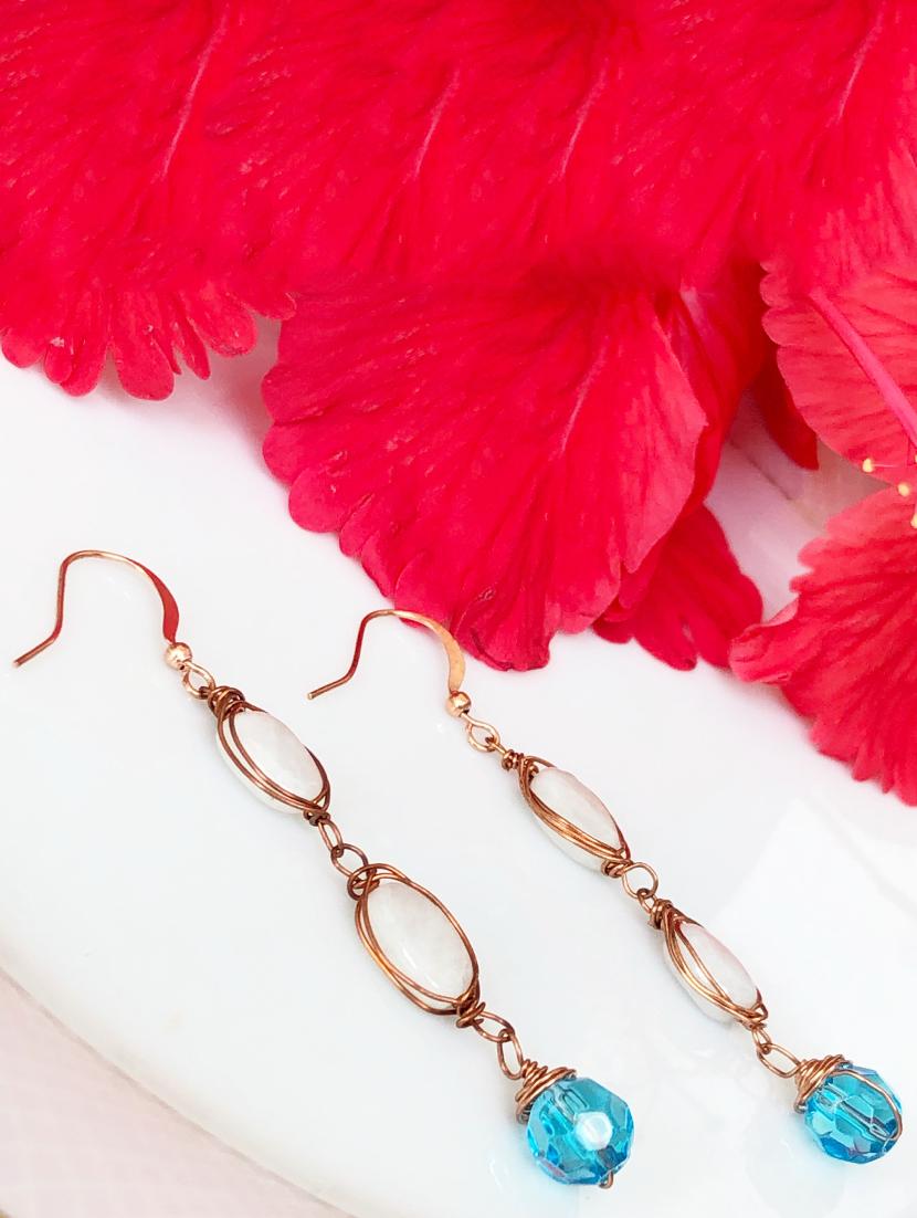 blue copper drop earring - 17205594 -  Zoom Image - 0