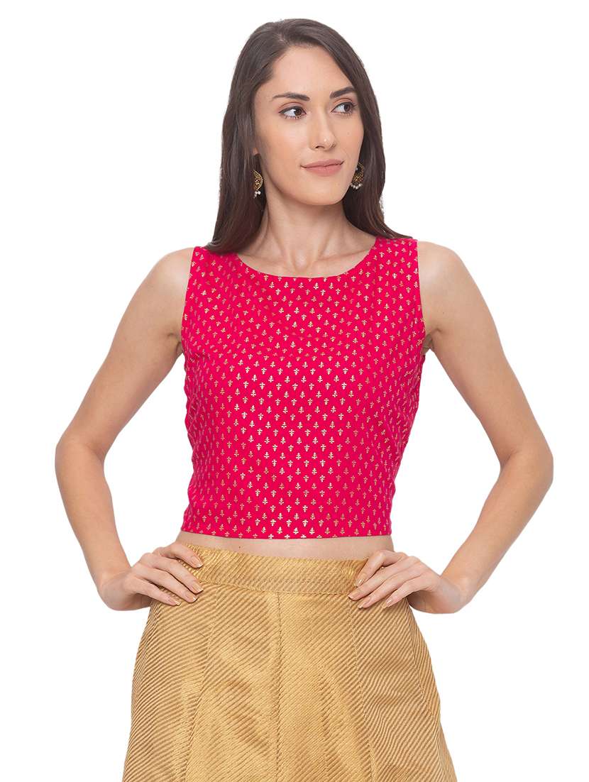 magenta printed blouse