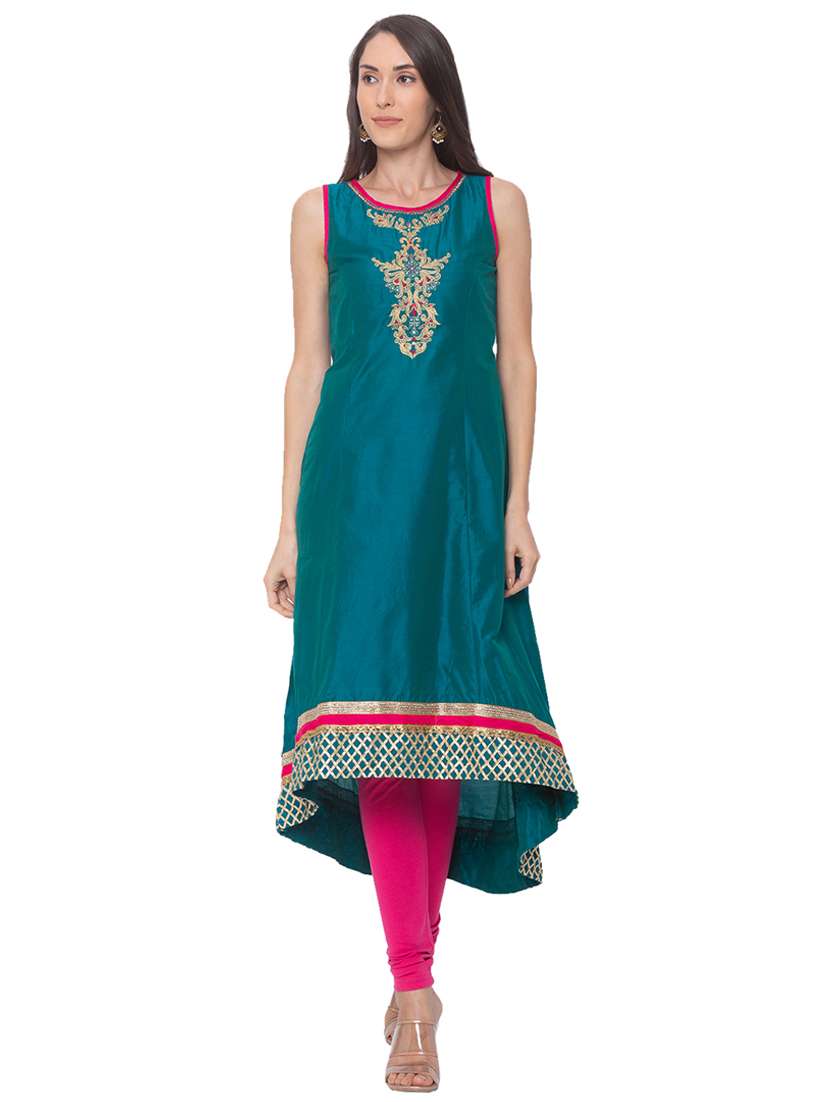 embroidered high-low kurta