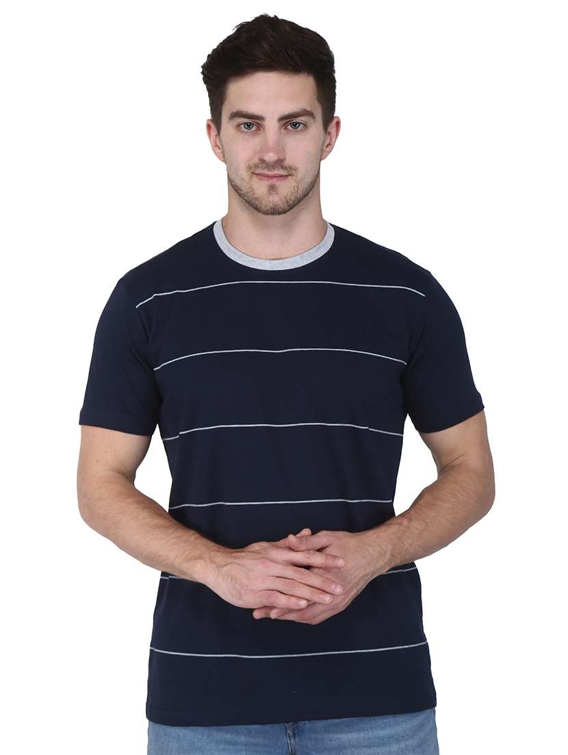 navy blue striped t-shirt