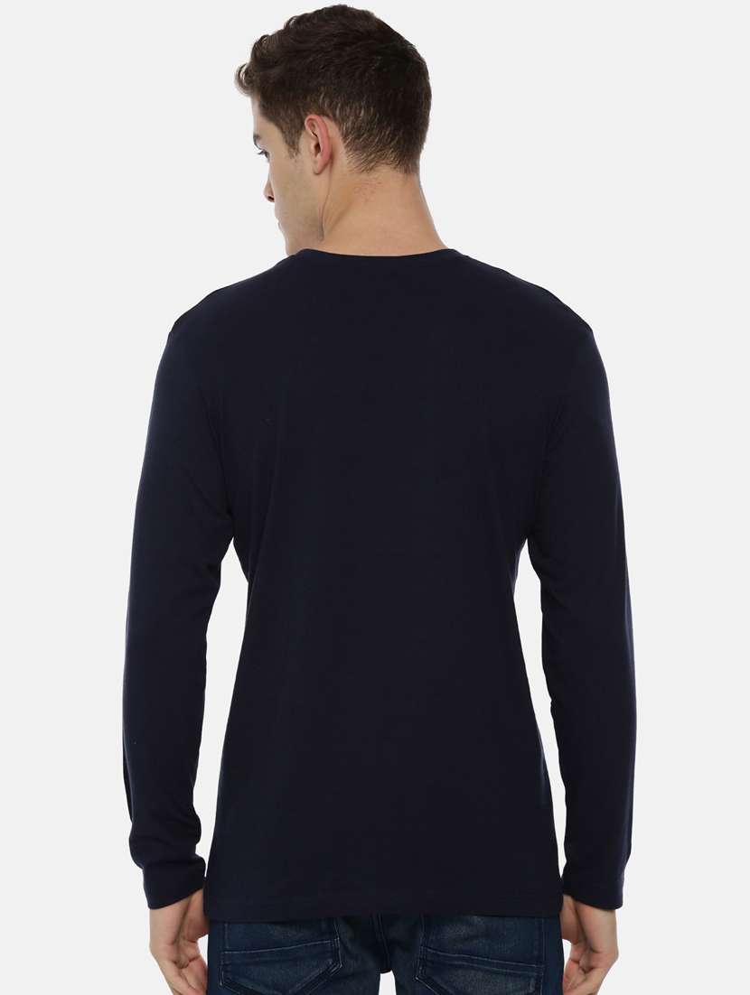 navy blue chest print t-shirt - 17209687 - Standard Image - 2