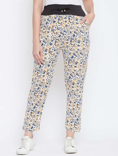 high rise floral track pants 
