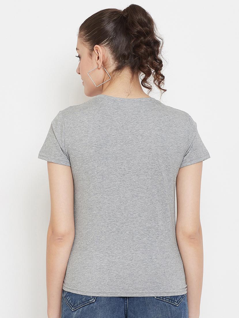 women's front print round neck t-shirt - 17212646 - Standard Image - 2