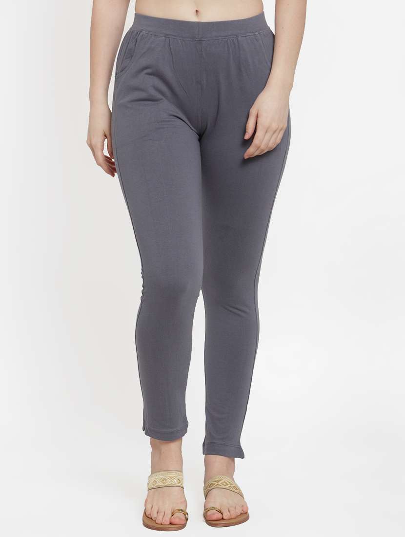 grey solid legging