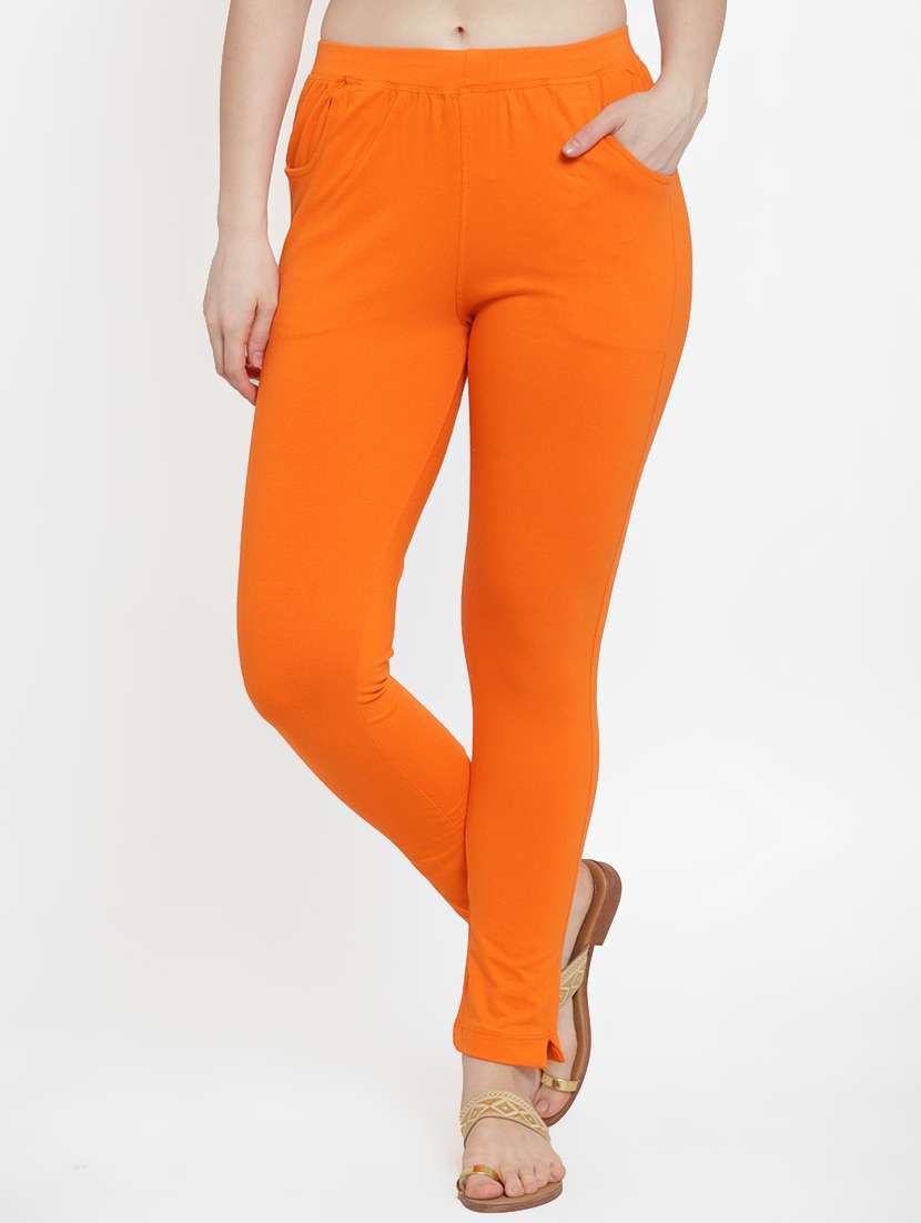 orange cotton leggings