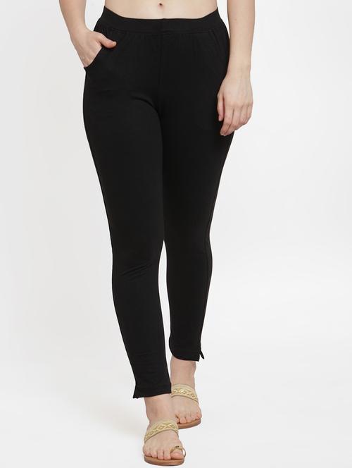 black solid ankle length legging - 17215984 - Standard Image - 0