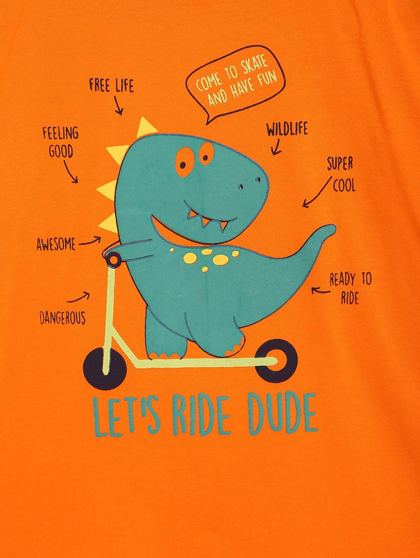 orange cotton t-shirt with free mask - 17218775 - Standard Image - 2