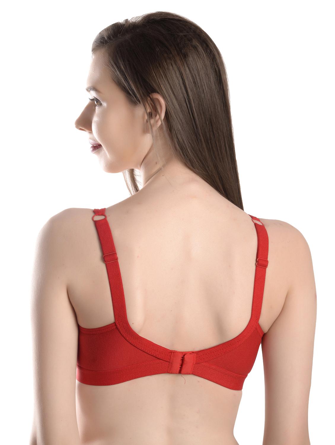 red cotton blend regular bra - 17219046 - Standard Image - 2