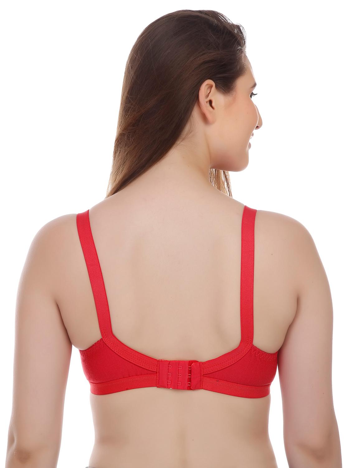 red cotton blend regular bra - 17219060 - Standard Image - 2