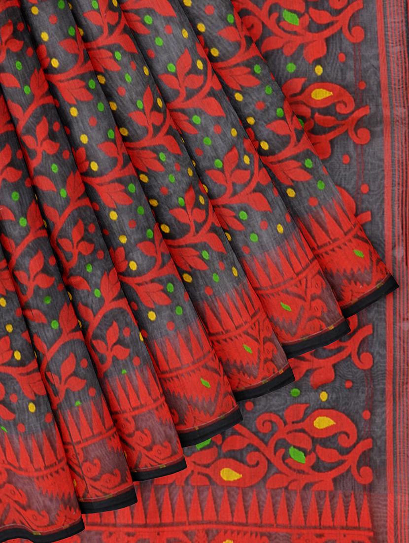 self design jamdani saree - 17225389 - Standard Image - 2