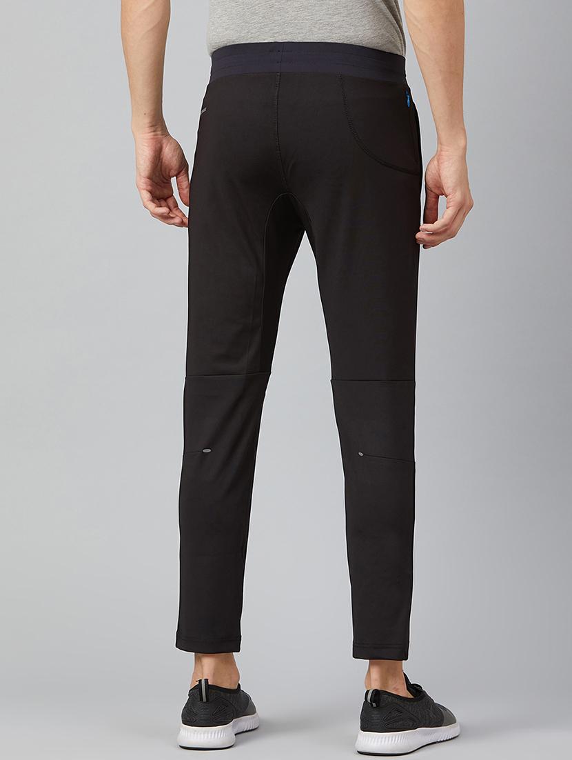 black solid ankle length track pant - 17226063 - Standard Image - 2