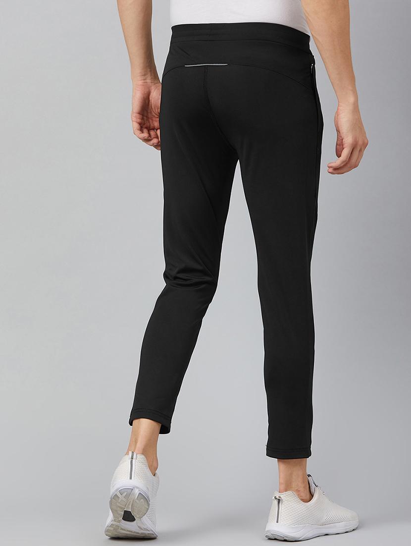 black solid ankle length track pant - 17226078 - Standard Image - 2