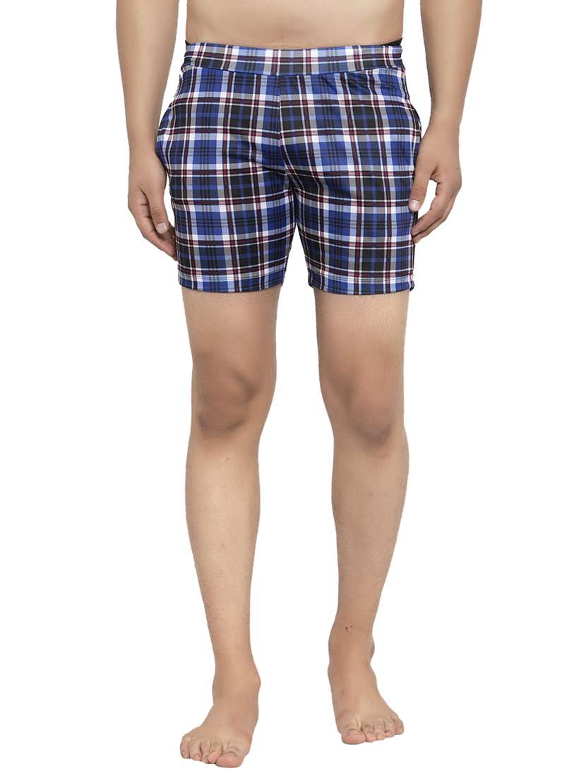 blue checkered shorts